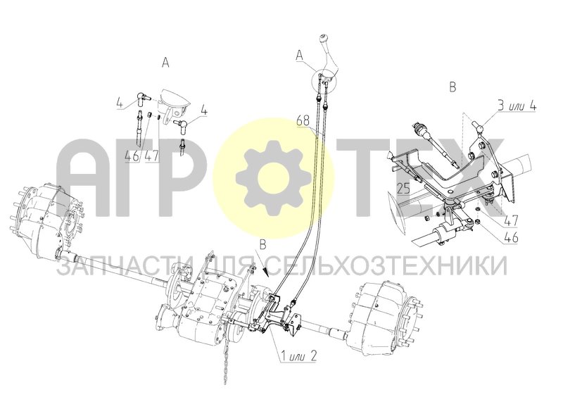 Механизм управления коробкой диапазонов (142.04.06.000Ф) (№3 на схеме)